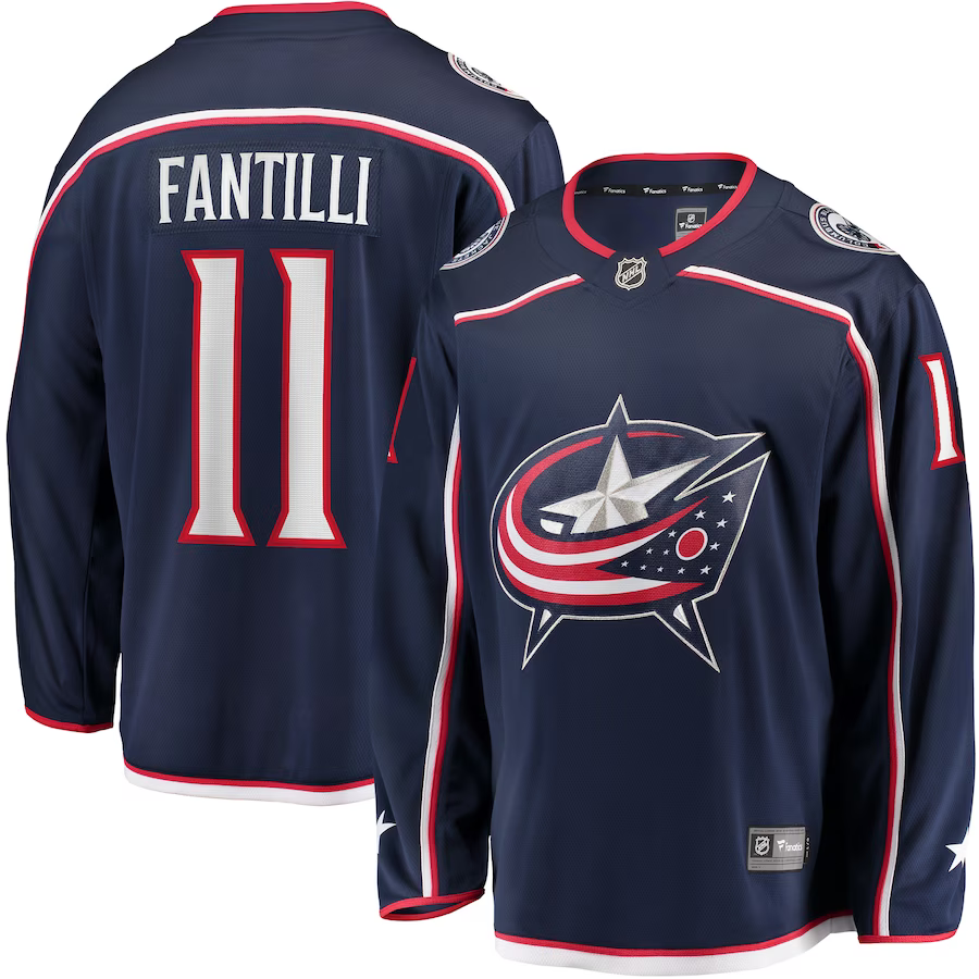 Men's Columbus Blue Jackets Adam Fantilli #11 Navy Home Breakaway Jersey